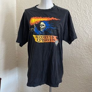 Santa Cruz Skateboards Corey O’Brien Flames Grim Reaper Skull Vintage T-Shirt
